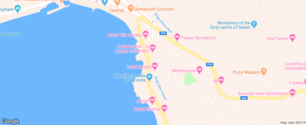 Отель Butrinti на карте Албании
