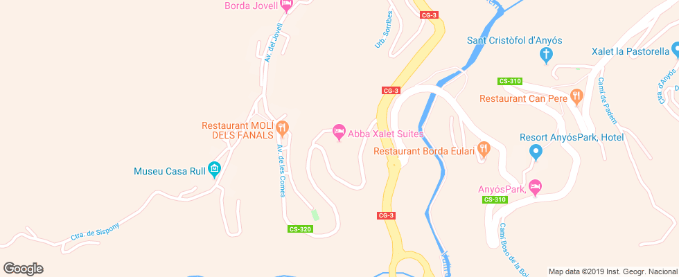 Отель Abba Xalet Suites на карте Андорры