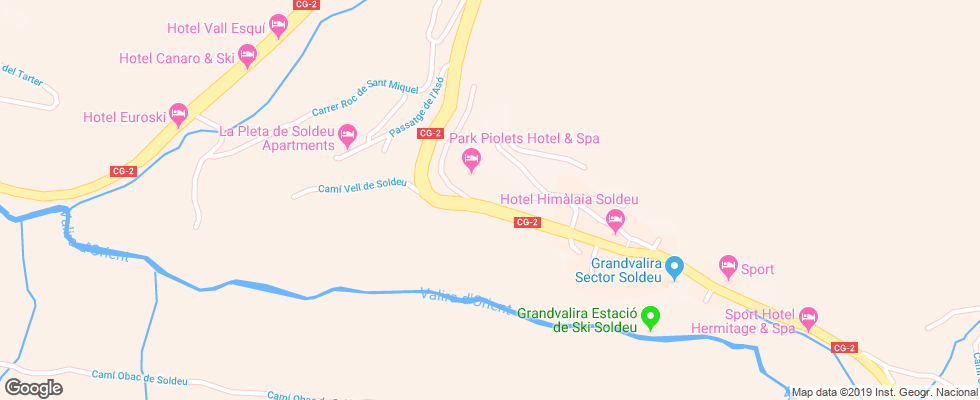 Отель Ahotels Piolets Park & Spa на карте Андорры