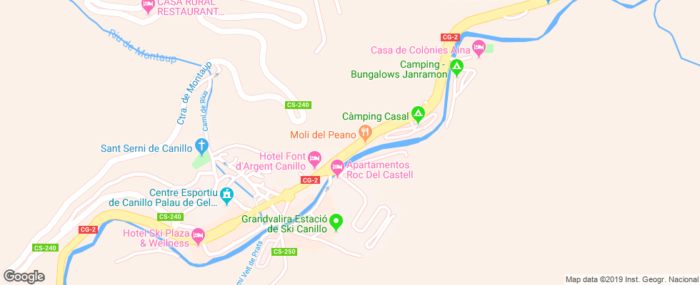Отель Andorra4Days Canillo на карте Андорры