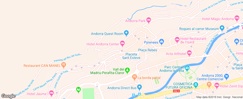 Отель Andorra Center на карте Андорры
