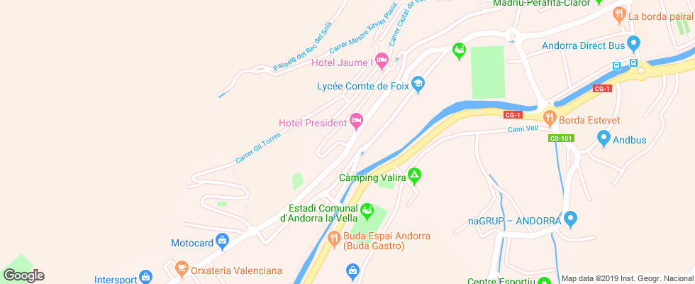 Отель Cervol на карте Андорры