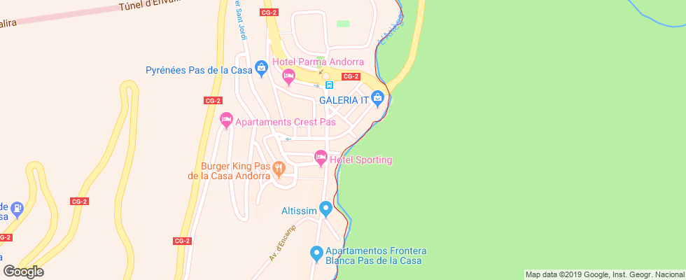 Отель Cims на карте Андорры