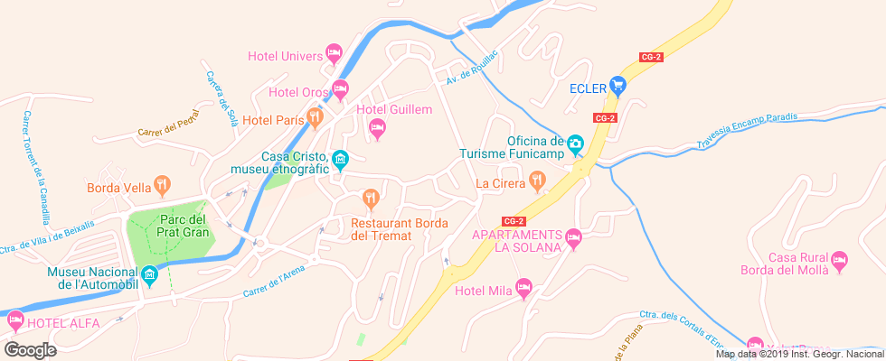 Отель Coray на карте Андорры