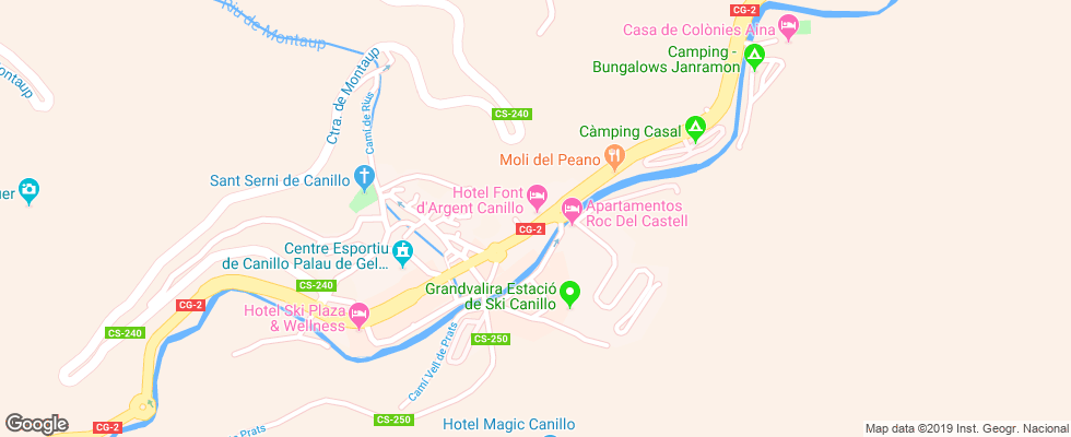 Отель Front Dargent Canillo на карте Андорры