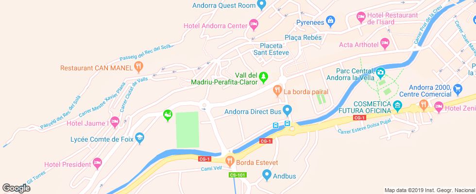 Отель Holiday Inn Andorra на карте Андорры
