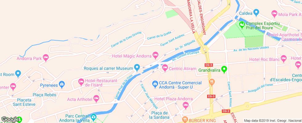 Отель Magic Andorra на карте Андорры