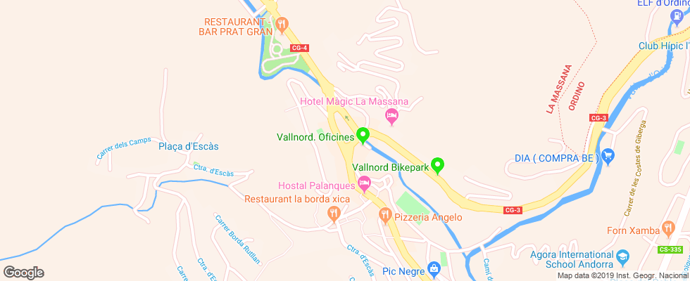 Отель Magic Ski на карте Андорры