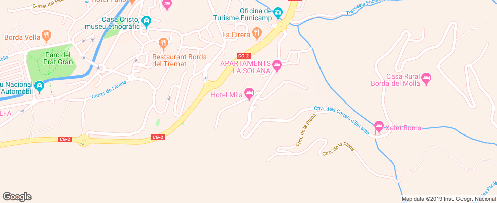 Отель Mila на карте Андорры