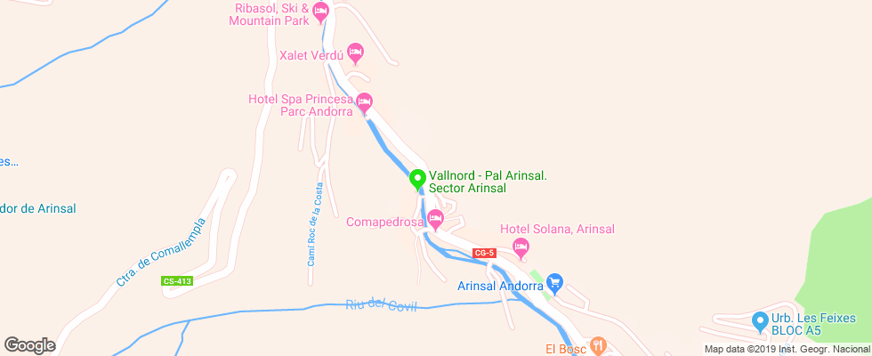 Отель Montane на карте Андорры