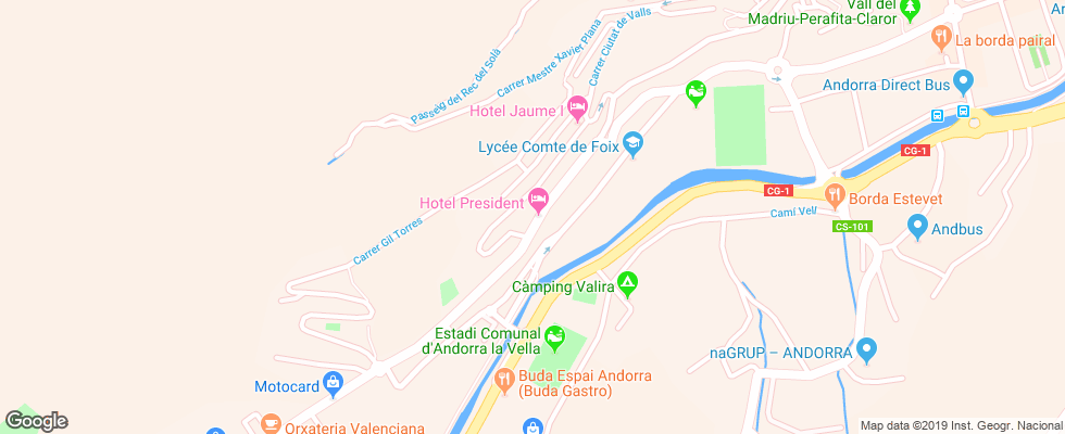 Отель President на карте Андорры