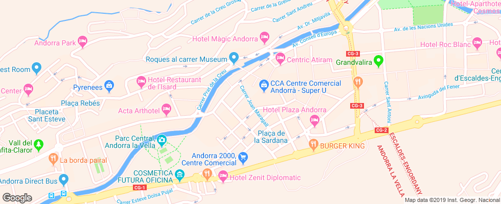 Отель Somriu Tivoli на карте Андорры