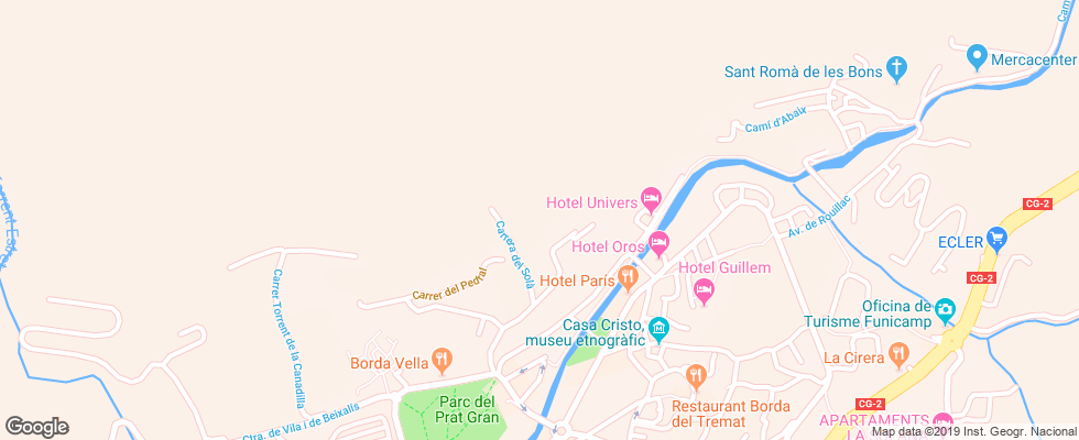 Отель Univers на карте Андорры