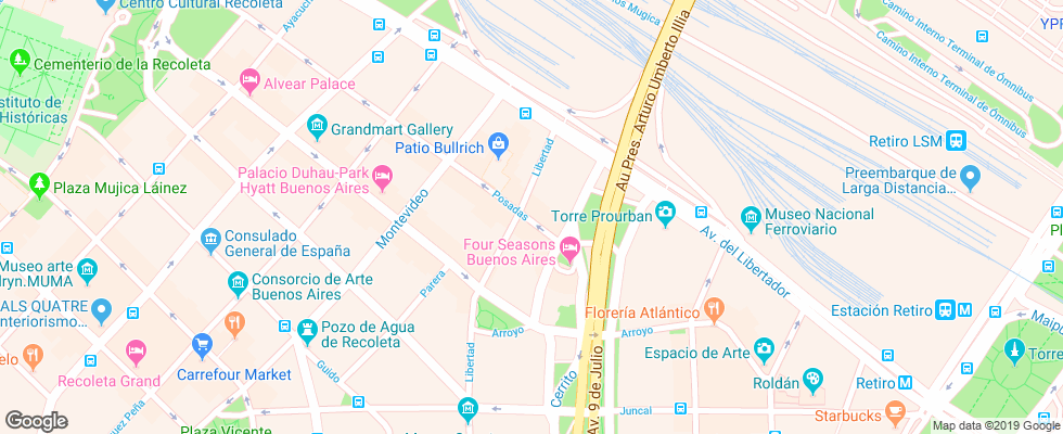 Отель Four Seasons Hotel Buenos Aires на карте Аргентины