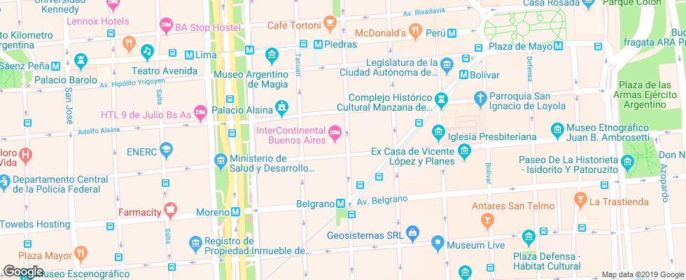 Отель Intercontinental Buenos Aires на карте Аргентины