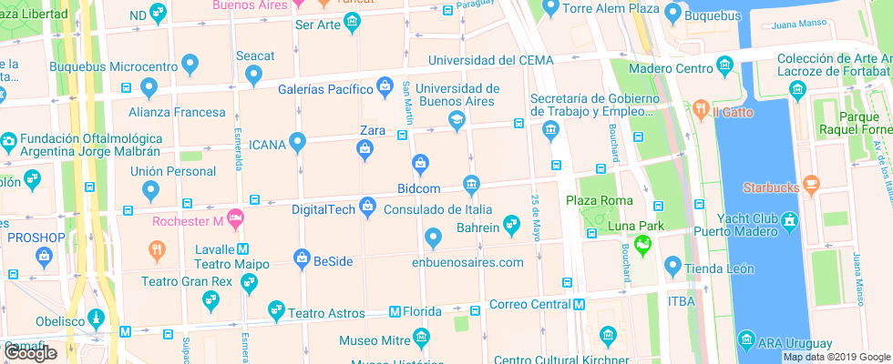 Отель Vista Sol на карте Аргентины