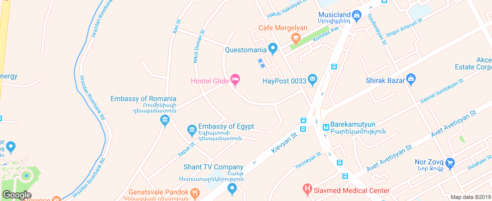 Отель Glide Hostel на карте Армении