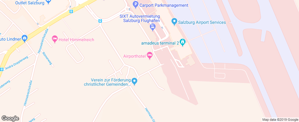 Отель Airporthotel Salzburg на карте Австрии