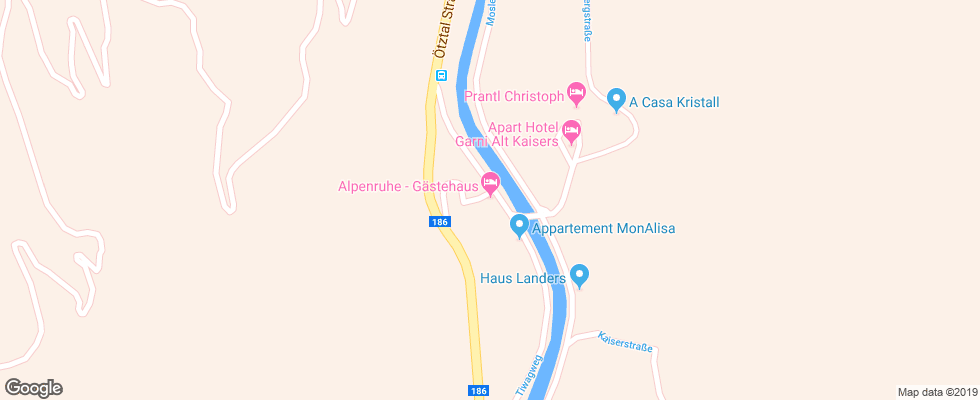 Отель Alpenruhe на карте Австрии