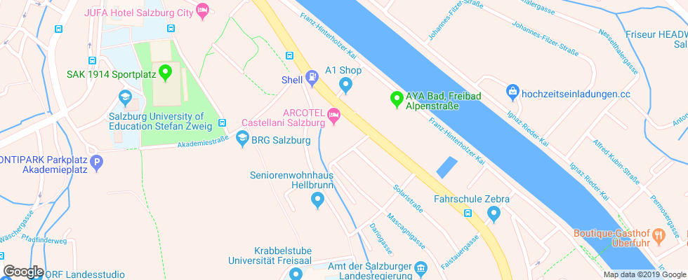 Отель Arcotel Castellani на карте Австрии