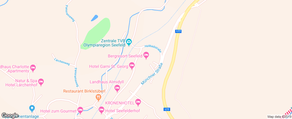 Отель Bergresort Seefeld на карте Австрии