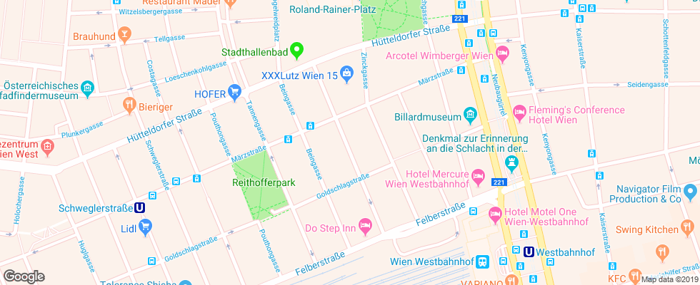 Отель Boutiquehotel Stadthalle на карте Австрии