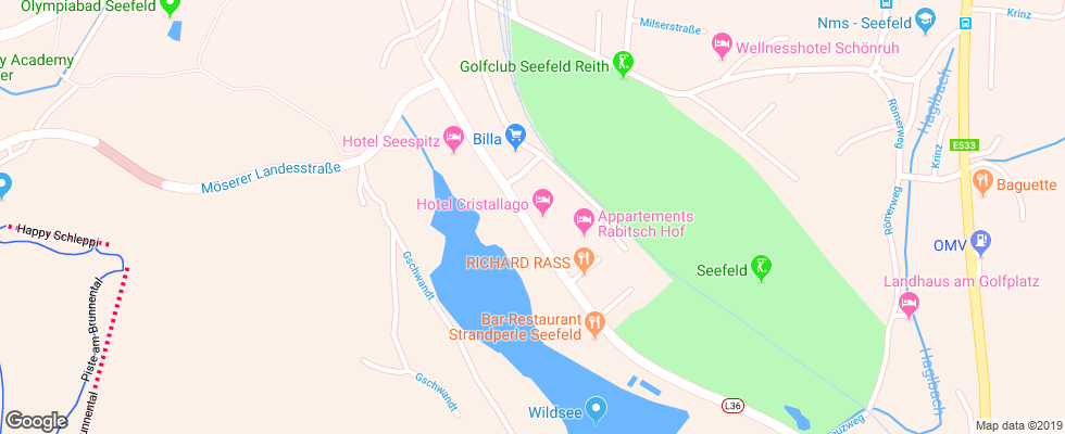 Отель Cristallago на карте Австрии