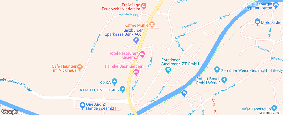 Отель Kaiserhof на карте Австрии
