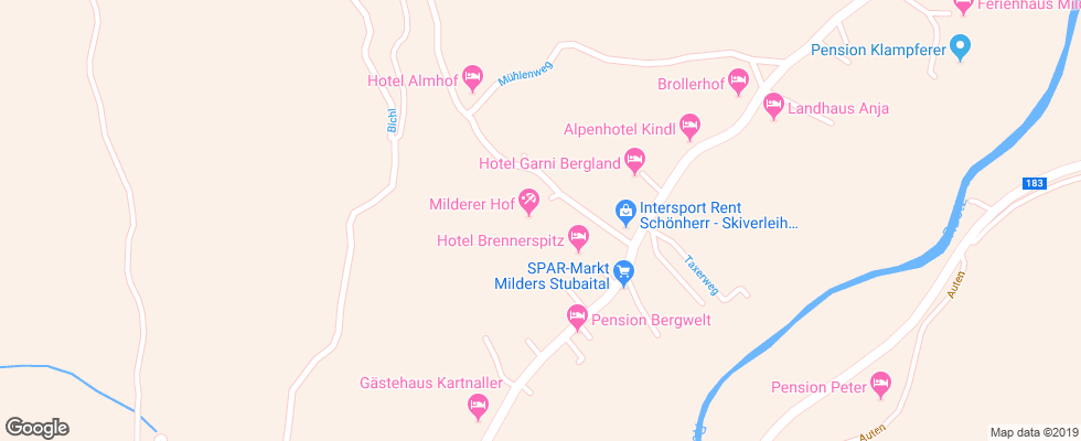 Отель Milderer Hof на карте Австрии