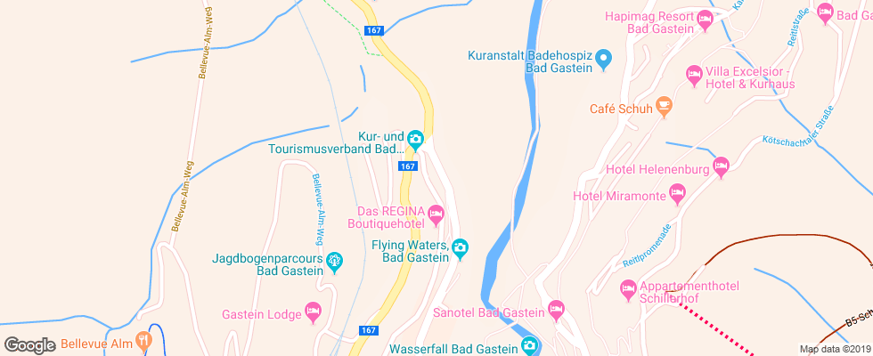 Отель Mozart Bad Gastein на карте Австрии
