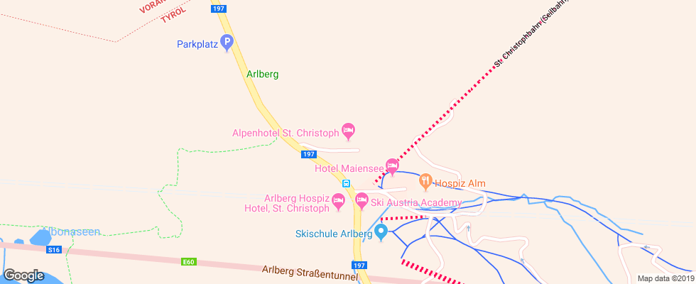 Отель St. Christoph на карте Австрии