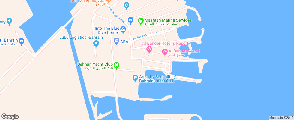 Отель Al Bander Hotel & Resort на карте Бахрейна