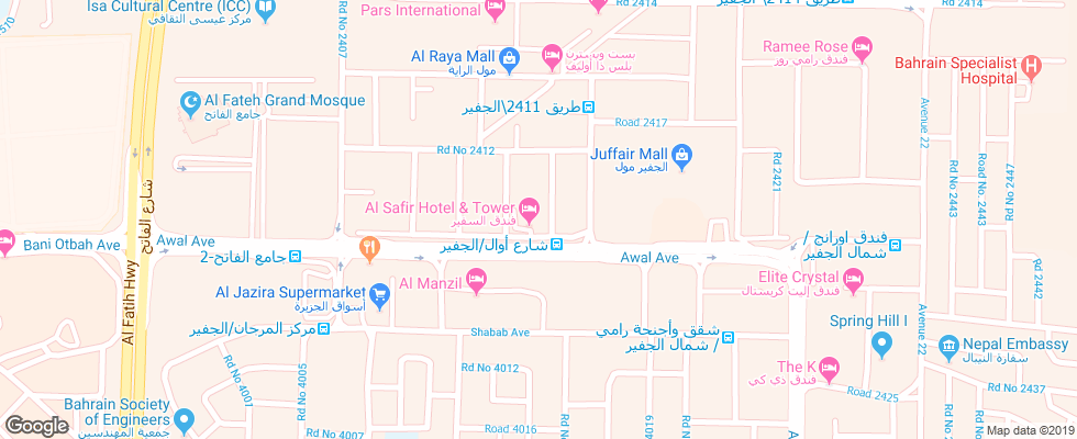 Отель Al Safir Hotel & Tower на карте Бахрейна