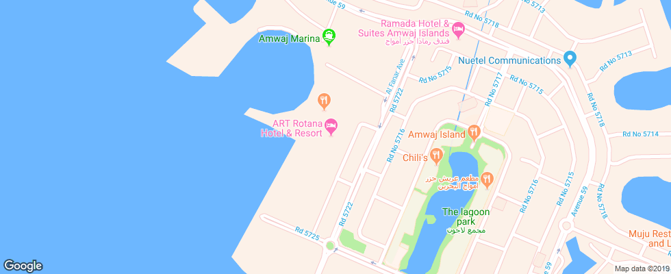 Отель Art Rotana Amwaj Island Manama на карте Бахрейна