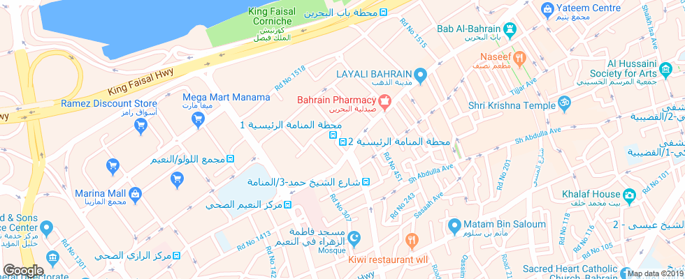Отель Bahrain Carlton Hotel на карте Бахрейна