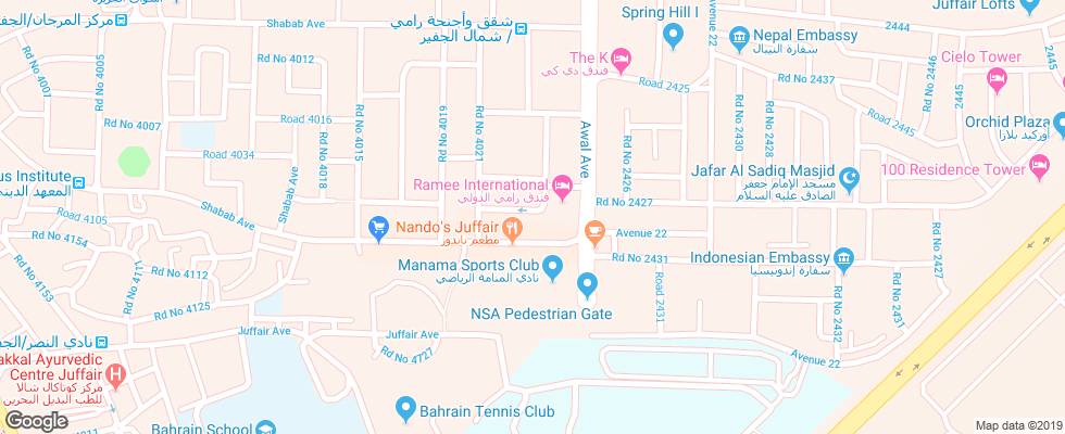 Отель Belair Executive Suites на карте Бахрейна