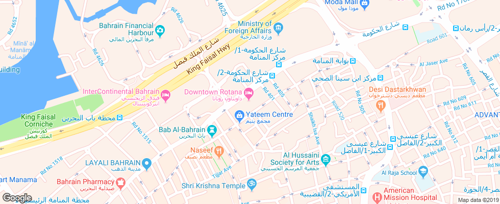 Отель Downtown Rotana на карте Бахрейна