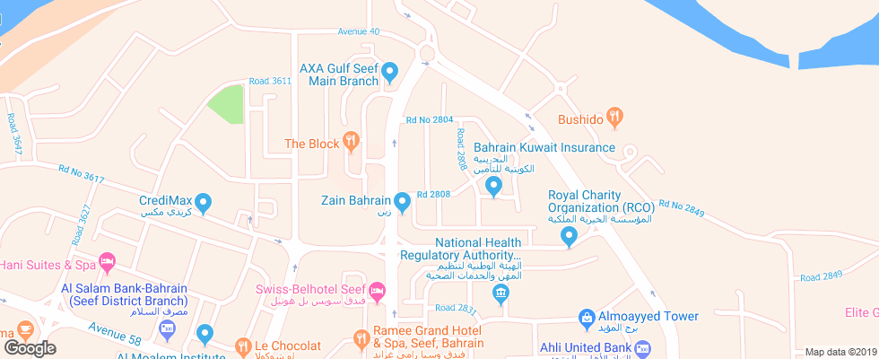 Отель Elite Seef Residence на карте Бахрейна