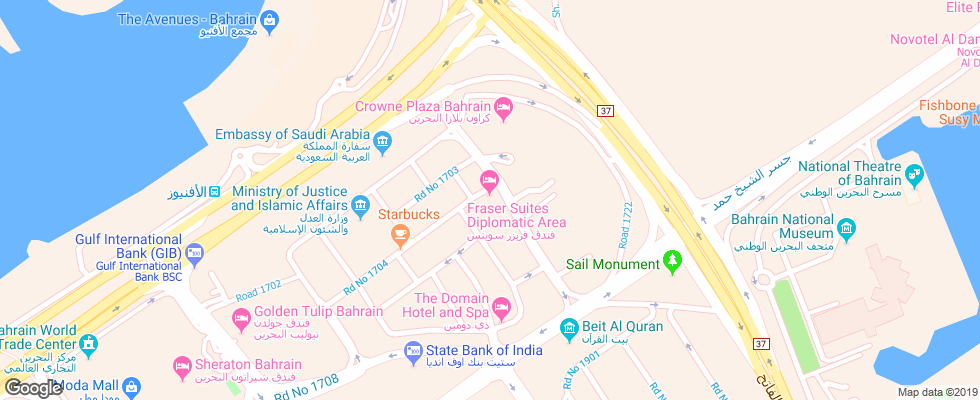 Отель Fraser Suites Diplomatic Area на карте Бахрейна