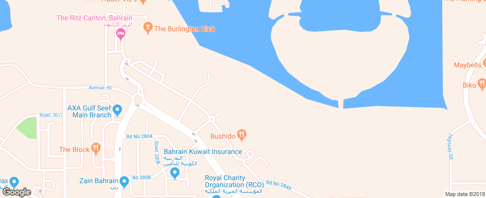 Отель Jumeirah Royal Saray Bahrain на карте Бахрейна