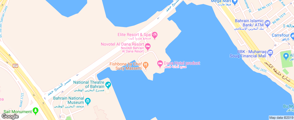 Отель Novotel Al Dana Resort Bahrain на карте Бахрейна