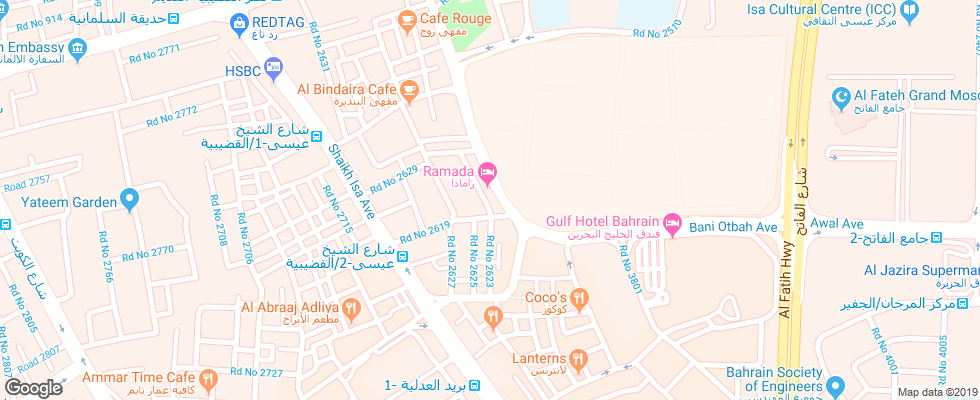 Отель Ramada Hotel Bahrain на карте Бахрейна