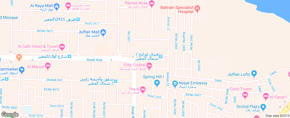 Отель Ramee California Hotel Juffair на карте Бахрейна