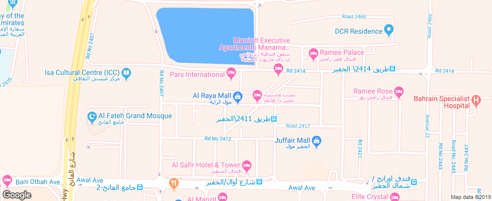 Отель Residence Inn Manama Juffair на карте Бахрейна