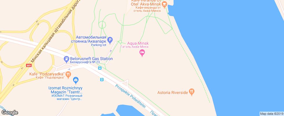 Отель Akva-Minsk на карте Беларуси