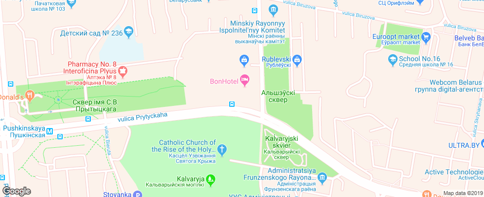 Отель Bonotel на карте Беларуси