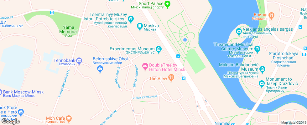Отель Dabltri Baj Hilton Minsk на карте Беларуси