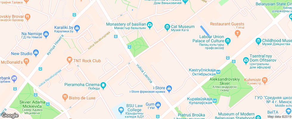 Отель Evropa на карте Беларуси