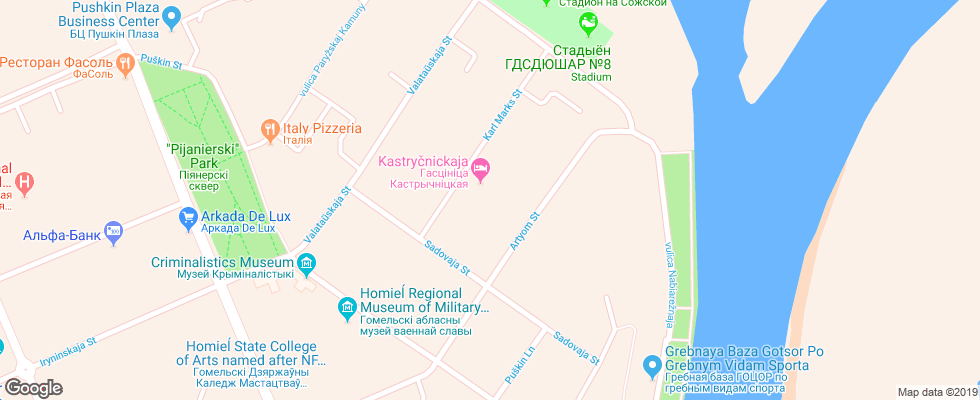 Отель Oktyabrskaya на карте Беларуси