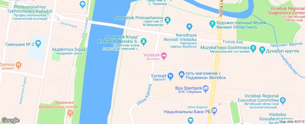 Отель Vitebsk на карте Беларуси